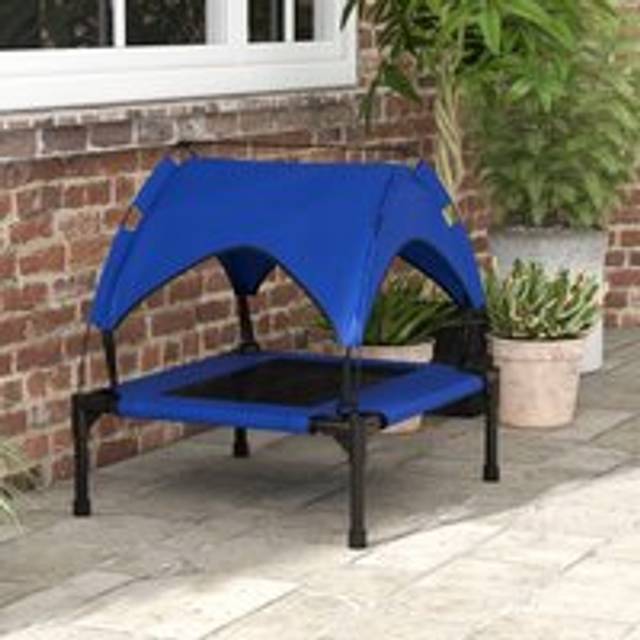 PawHut Cooling Raised Dog Bed w/ Breathable Mesh - for S - M Dogs - Dark Blue | TJ Hughes