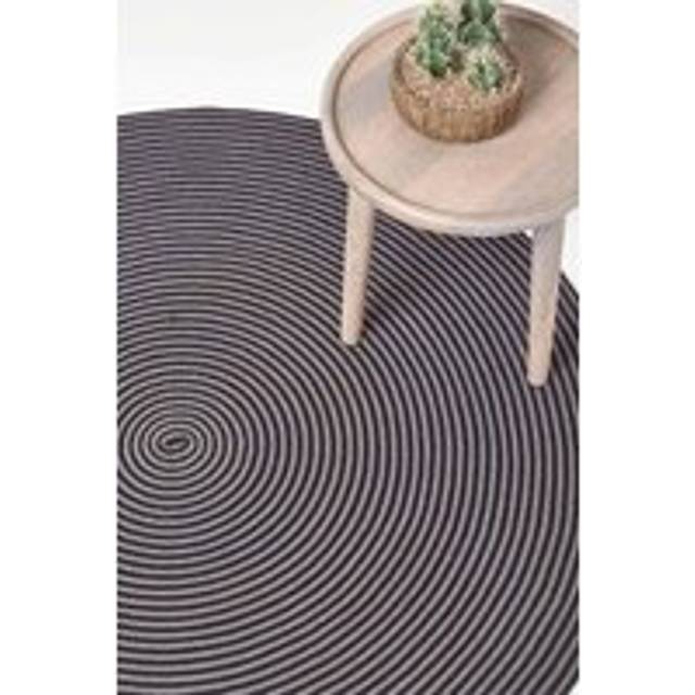 Homescapes Grey and Black Handmade Woven Braided Rug, 200 cm Round