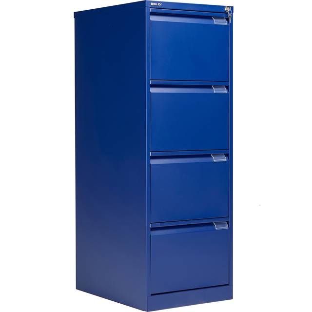 Bisley Classic 4 Drawer Steel Filing Cabinet - Blue