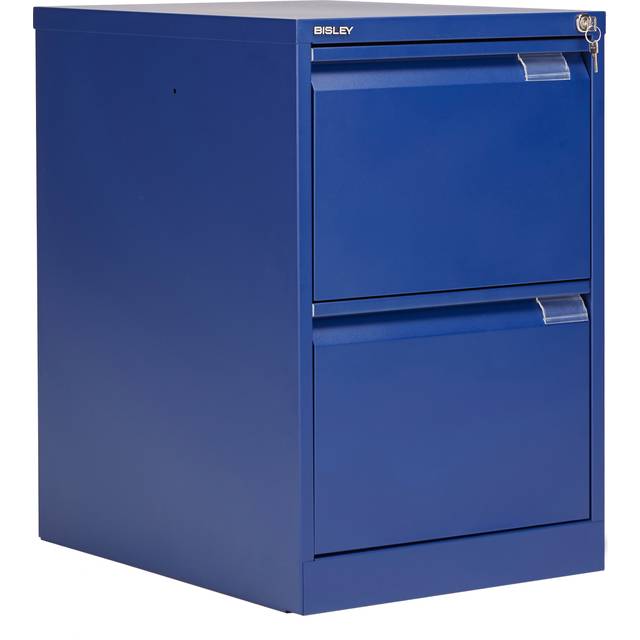 Bisley 2 Drawer Classic Steel Filing Cabinet - Blue - BS2E/BLUE