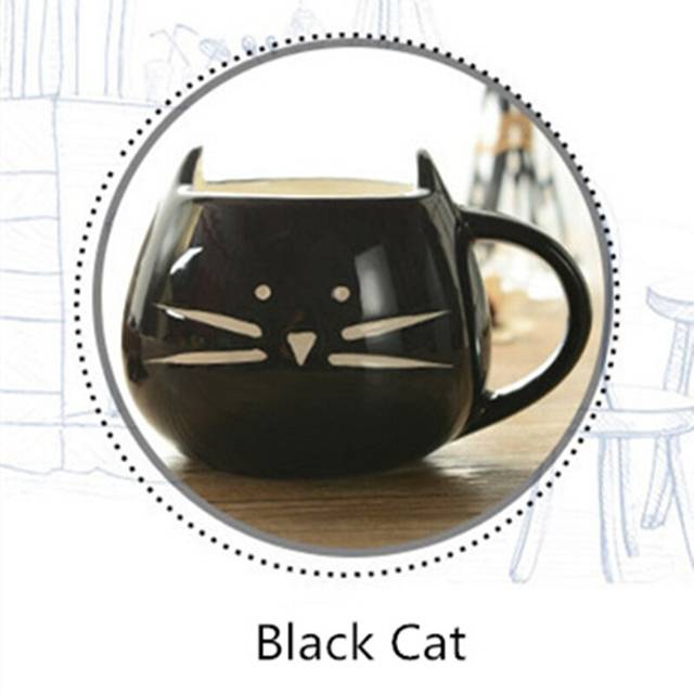 Helloyoung söt katt kaffe mugg djur mjölk mugg keramisk kaffe porslin te kopp trevlig - 01