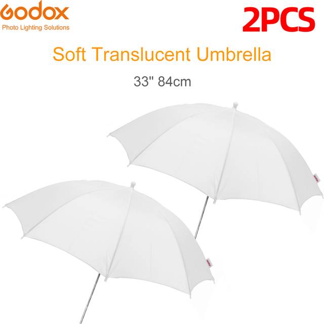 Godox 33 " 84cm 40 " 102cm 43 " 108cm vita mjuka diffusorer studiofotografi genomskinligt paraply för studioblixtblixtbelysning - 2 st 33 tum 84cm