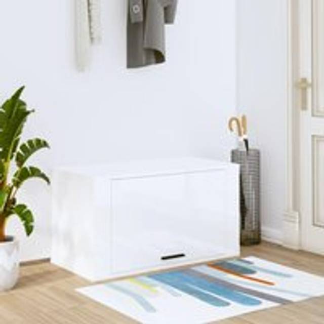 Wall-mounted Shoe Cabinet High Gloss White 70x35x38 cm Engineered Wood - One Size