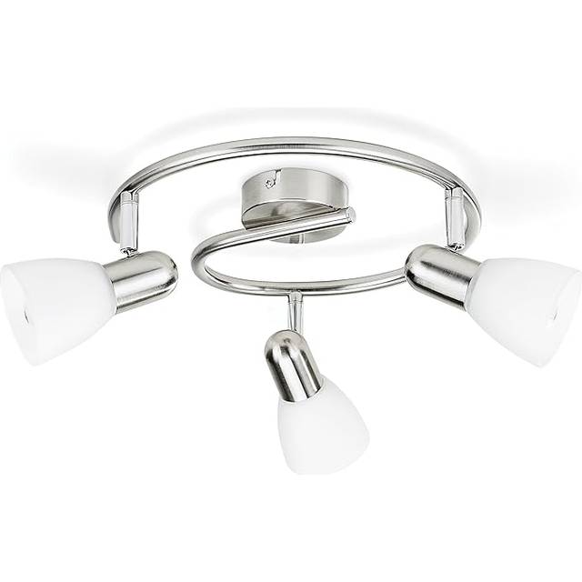Signify Phillips Essentials Burlap Taklampa, Nickel, Kräver 3 x 40 W 230 V E13 Glödlampor