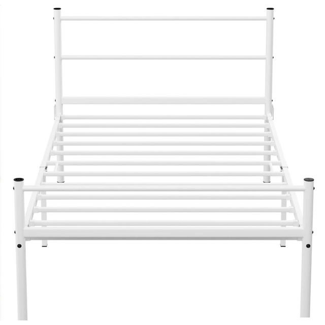 (White, Single) Extra Strong Single Metal Bed Frame in Black - Single Bed Frames, 6ft x 4.6ft Base