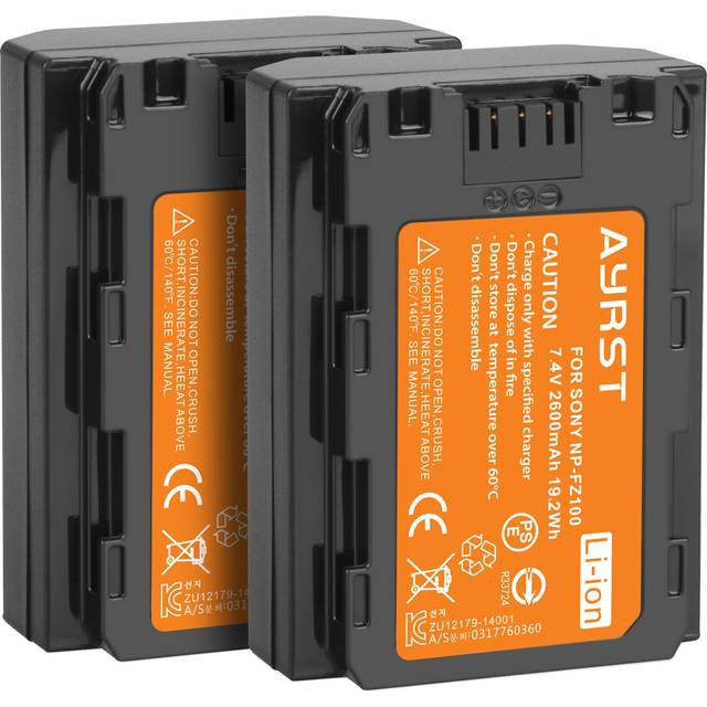 2600 mah np -fz100 npfz 100 kamerabatteri + dubbel usb -laddare för sony np -fz100, bc -qz1, sony a9, alpha a7r iii , a7 iii, ilce -9 - 2 batterier