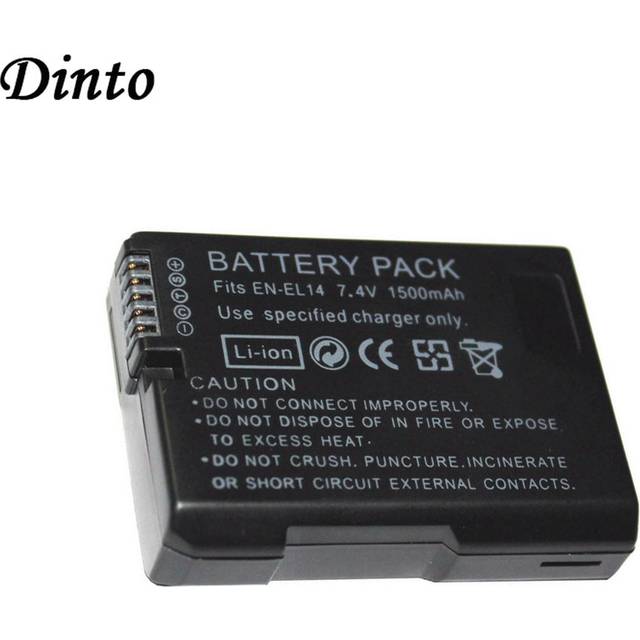 Dinto 1Pc 1500Mah EN-EL14 EN-EL14A ENEL14 Li-Ion Camera Accu Voor Nikon D5300 D5200 D5100 D3200 D3100 D3300 nl EL14