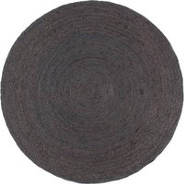 Handmade Rug Jute Round 240 cm Dark Grey - 100cm diameter
