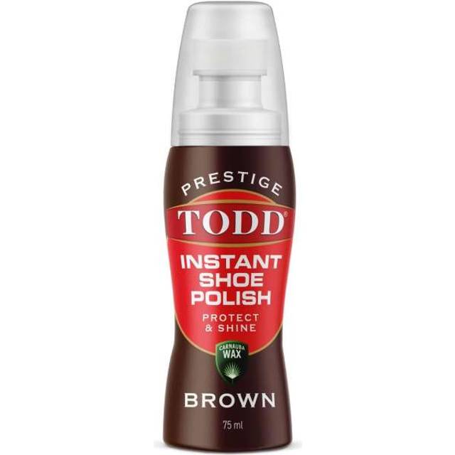 LIQUID SHOE POLISH BROWN with Carnauba Wax | Instant Shine and Protect for Shoes, Boots, Bags | 75ml Bottle with Sponge