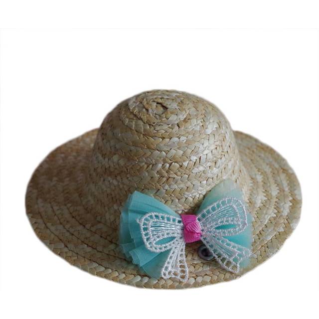 feiling Hawaii stil stråhatt solhatt för små hundar katter sombrero valpar tillbehör husdjur strand solskydd mössa semester (S, B)
