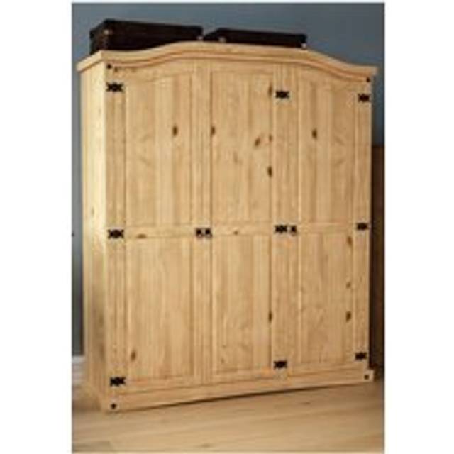 Vida Designs Corona 3 Door Wardrobe Storage Bedroom Furniture 1780 x 1500 x 500 mm - Brown - One Size