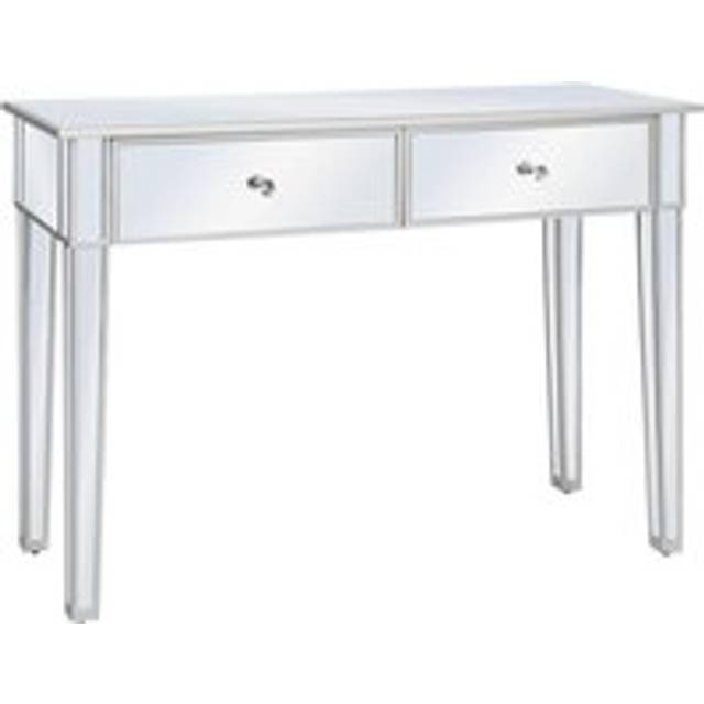 Mirrored Console Table MDF and Glass 106.5x38x76.5 cm - Silver - One Size