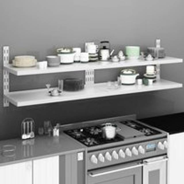 2-Tier Floating Wall Shelves,Racks 2 pcs Stainless Steel 200x30 cm VSVS9707897