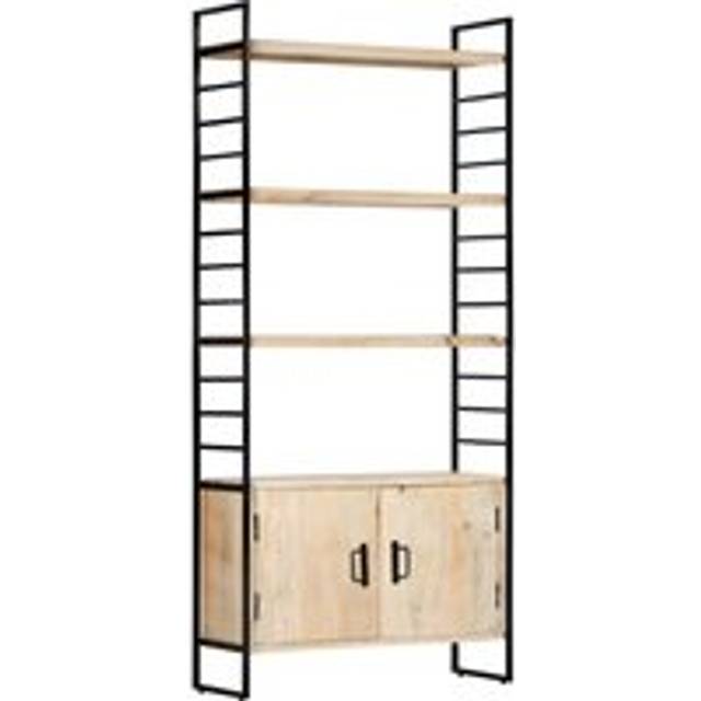 4-Tier Bookcase 80x30x180 cm Solid Mango Wood - Brown - One Size