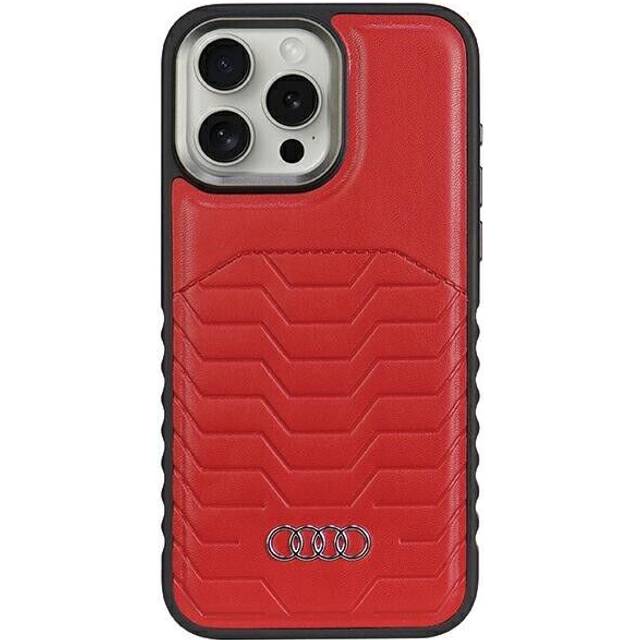 Audi iPhone 14 Pro Mobilskal Magsafe Synthetic Läder - Röd