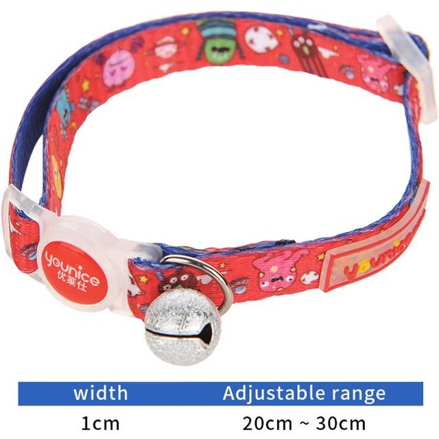 Hoopet kattkrage säkerhet liten hund söt nylon justerbar för valpkattungar halsband sällskapsdjur krage för katter - Röd