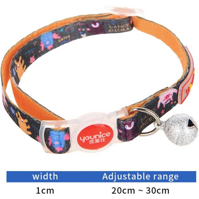 Hoopet kattkrage säkerhet liten hund söt nylon justerbar för valpkattungar halsband sällskapsdjur krage för katter - Grön