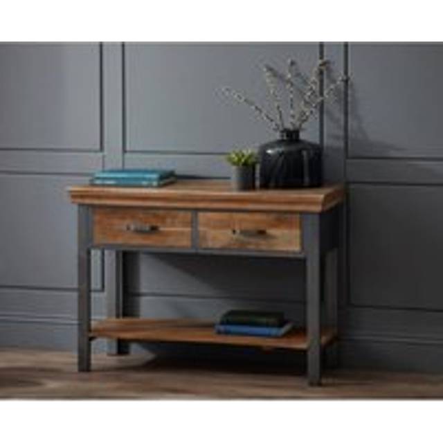 Hortence Industrial 2 Drawer Console Table - Brown - One Size