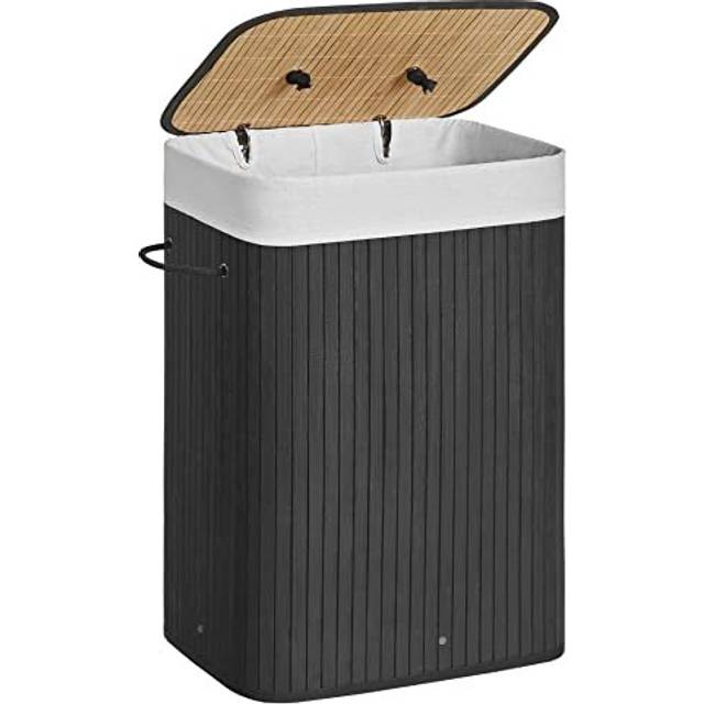 Bamboo Laundry Hamper, Black