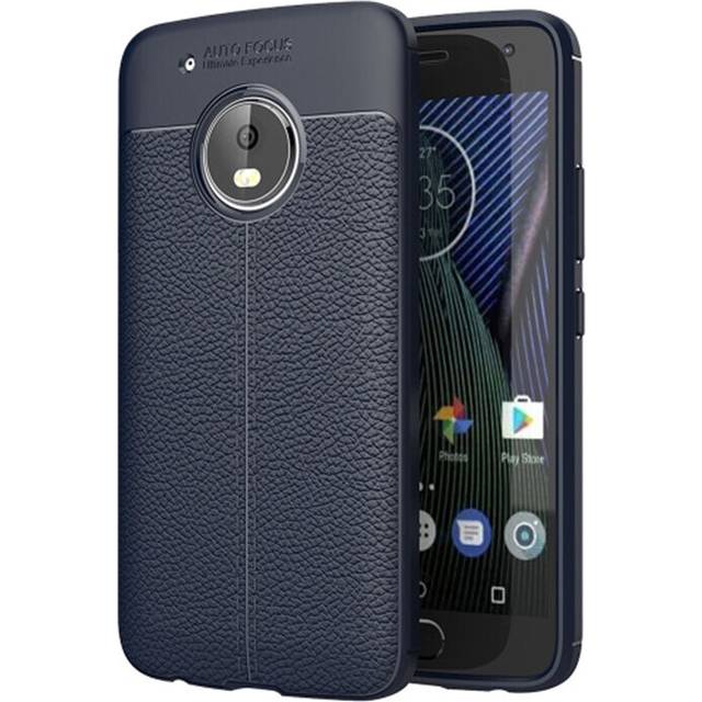2PCS For Motorola Moto G5 Plus Litchi Texture TPU Protective Back Cover Case