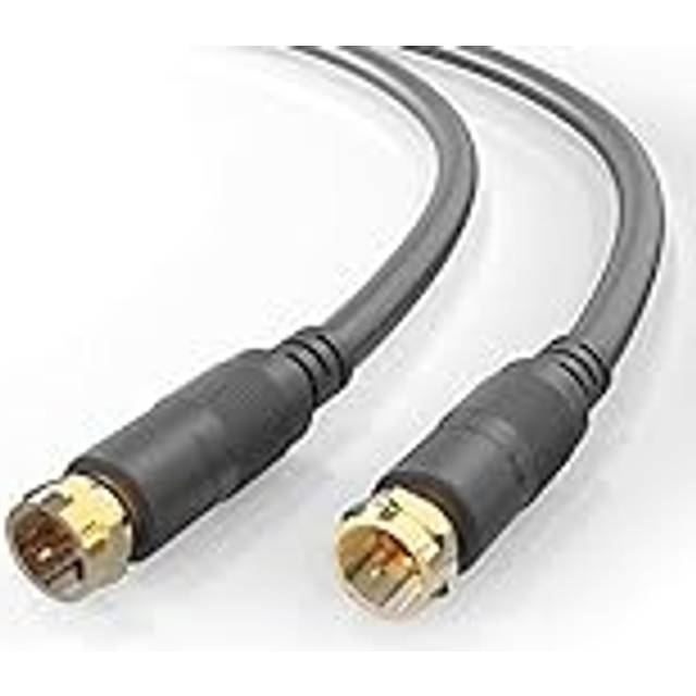 conecto 3.00 m Coaxial Cable TV Antenna Cable, Double Shielded F-Connector for HDTV, Receiver, Satellite, Internet, DAB, Radio, Black