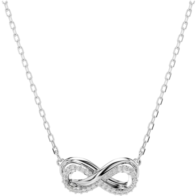 Swarovski Hyperbola Crystal Infinity Pendant Necklace, Silver