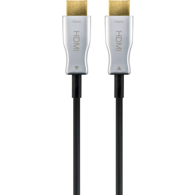 Goobay Optisk hybrid höghastighets HDMI™-kabel med Ethernet (AOC) Höghastighetskabel, 4K @ 60 Hz, för långa överföringsavstånd, 20 m