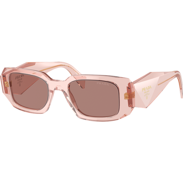 Prada Woman PR 17WS  19Q10D Sunglasses Acetate Pink Brown Squared Normal
