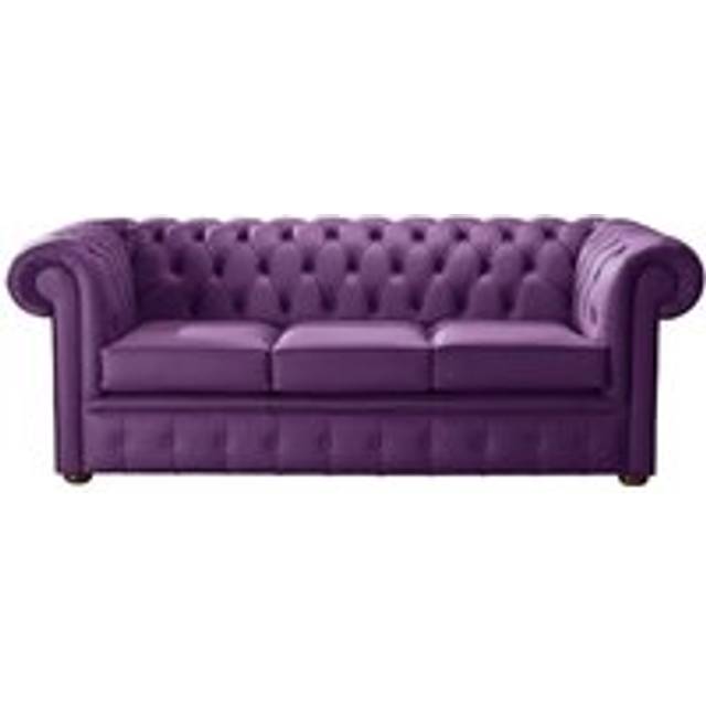 Chesterfield 3 Seater Shelly Wineberry Purple Leather Sofa Bespoke In Classic Style