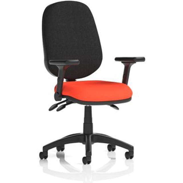 Eclipse Plus III Operator Chair Tabasco Orange Adjustable Folding Arms