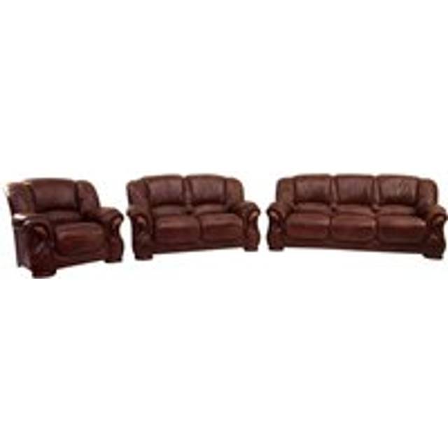 Susanna Handmade 3+2+1 Sofa Suite Italian Tabak Brown Real Leather - Suite Offers