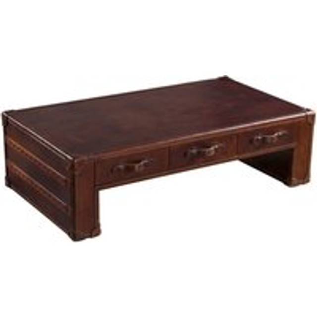 Eulalia Custom Made Coffee Table Vintage Disressed Brown Real Leather