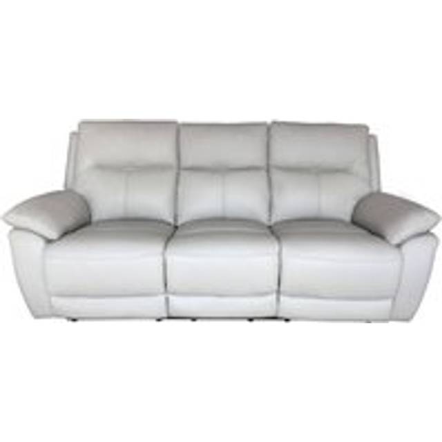 Manhattan Handmade 3 Seater Reclining Sofa Italian Putty Real Leather In Stock
