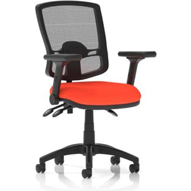 Eclipse Plus III Operator Chair Mesh Back Seat Orange Adjustable Arms