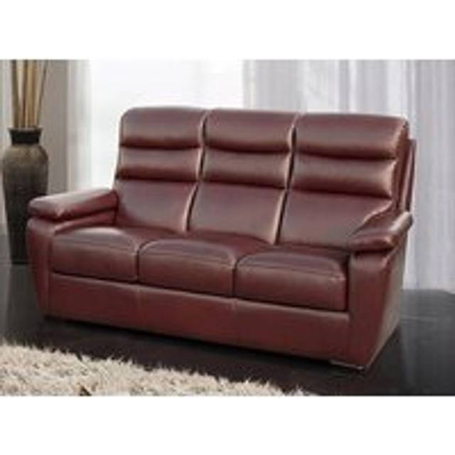 Amalfi Custom Made 3 Seater Sofa Italian Wine Real Leather - Red