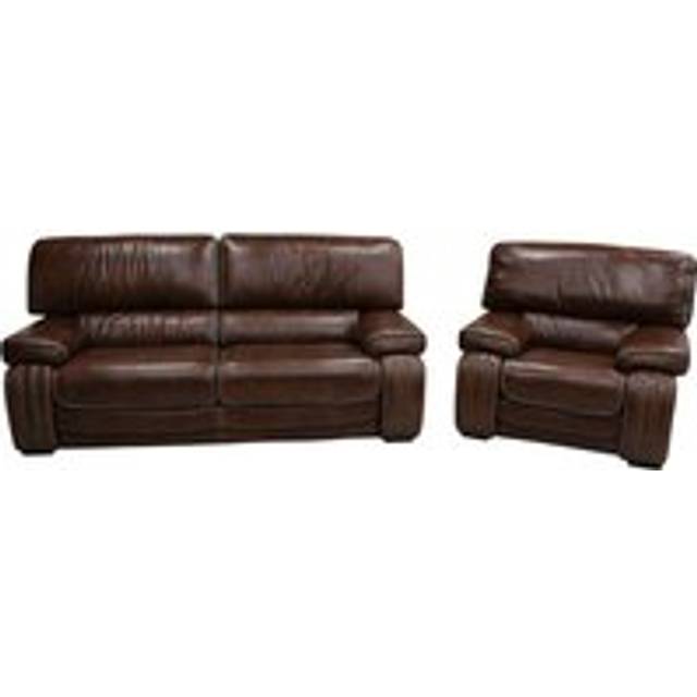 Livorno Handmade 3 + 1 Seater Sofa Suite Genuine Italian Tabak Brown Real Leather - Suite Offers