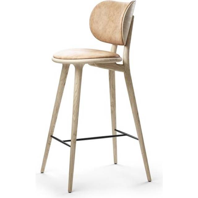 Mater - High Stool 74 - Barstol - Matlakeret Eg With Backrest - W: 46 cm D: 38 cm H: 104 cm Sh: 74 cm