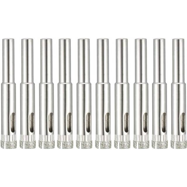 sourcingmap 10PCS 8mm Diamond Coated Hole Saw Drill Bits for Glass Ceramic Tile Marble Rock Porcelain