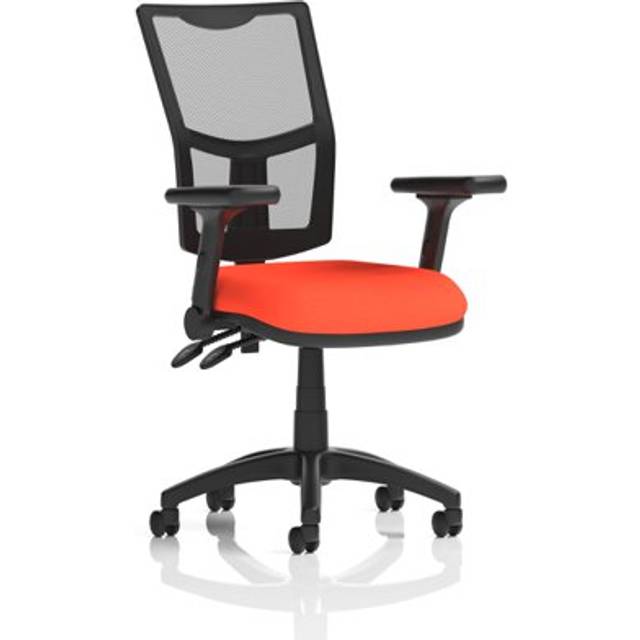 Eclipse Plus II Operator Chair Mesh Back Seat Orange Adjustable Arms