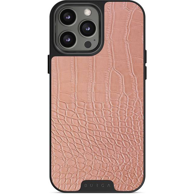 Pink Croco - iPhone 14 Pro Case, Elite Dark (MagSafe) / Gunmetal