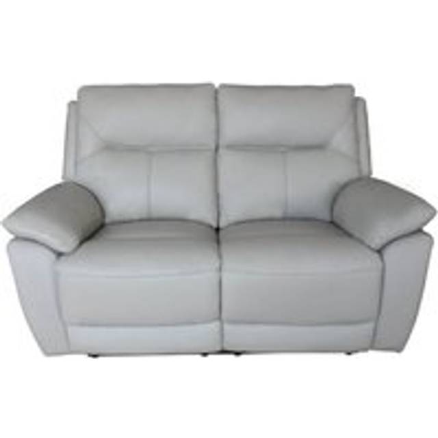 Manhattan Handmade 2 Seater Reclining Sofa Italian Putty Real Leather In Stock