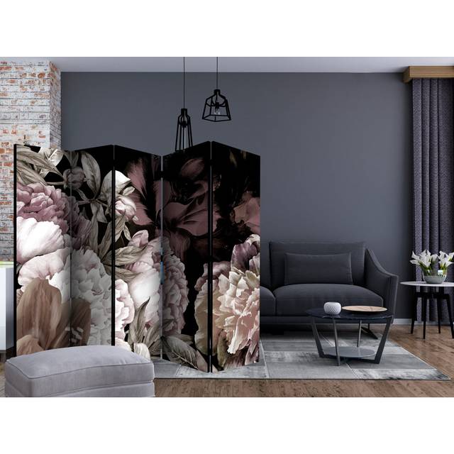 Room Divider - Blissful Sleep II [Room Dividers] - Black;Green (172cm H X 225cm W X 3cm D)
