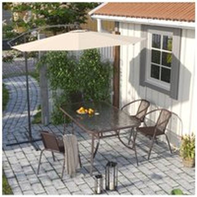 Outdoor 32 LED Lighted Patio Umbrella with Crank Lift System with Base - Beige - One Size