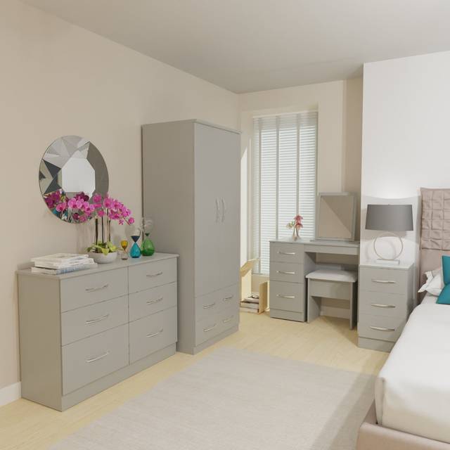 Fully Assembled Alinuswe 3 - Drawer Chest of Drawers - Dusk Grey (88.5cm H X 76.5cm W X 41.5cm D)