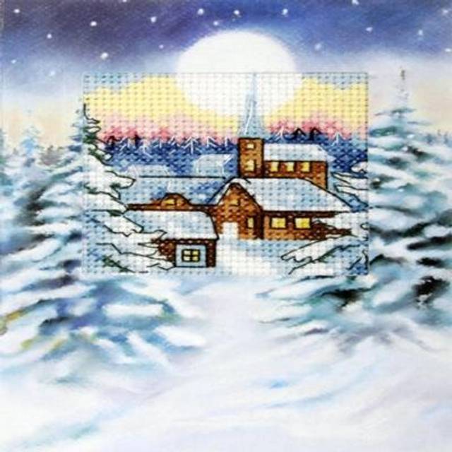 Counted Cross Stitch Kit: Greetings Card: Silent Night - Multi - One Size