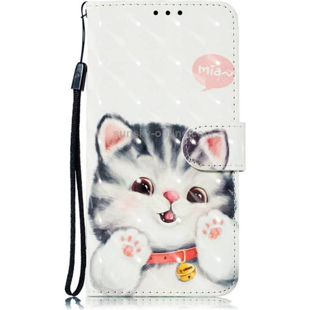 3D Cute Cat Pattern Horizontal Flip PU Leather Case for Huawei P30, with Holder & Card Slots & Wallet & Photo Frame