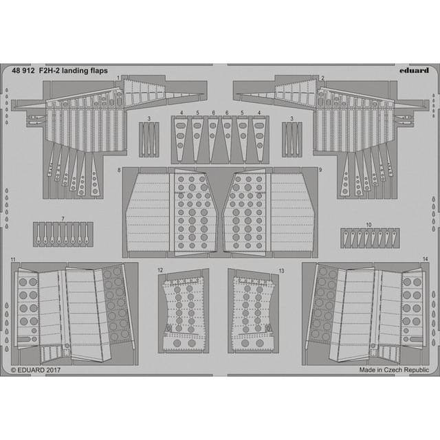 EDP48912 - * Eduard P-etch 1:48 - F2H-2 Banshee Landing Flaps (K/hawk)
