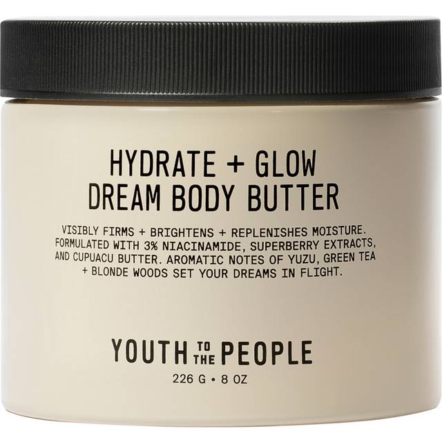 Youth To The People Superberry Hydrate + Glow Dream Body Butter - 3% Niacinamide + Jojoba Oil  Shea + Cupuau Butters - 48HR Moisture - Brighten + Firm