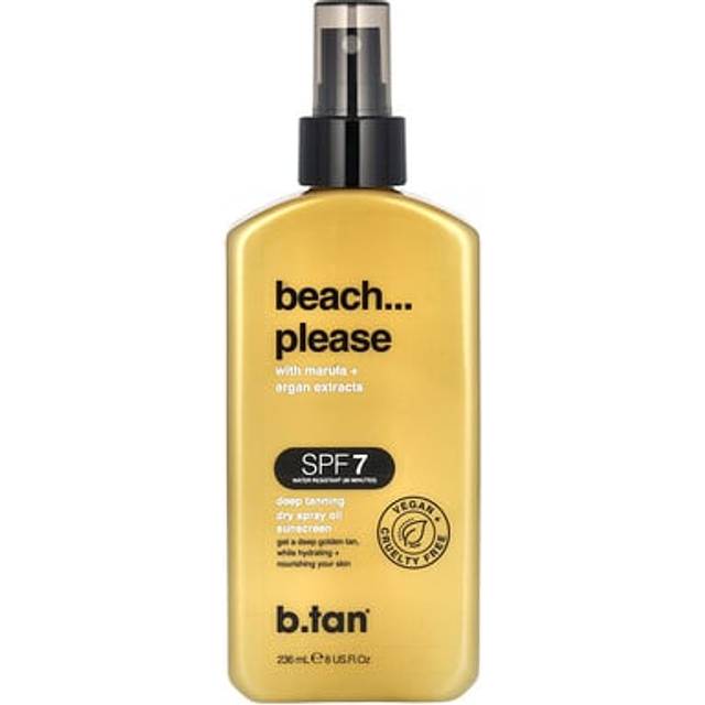 b.tan, Beach...Please, Dry Spray Oil Sunscreen, SPF 7, Deep Tanning, 8 fl oz (236 ml)