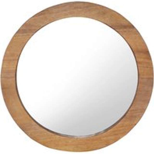 Wall Mirror 60 cm Teak Round - Brown - One Size